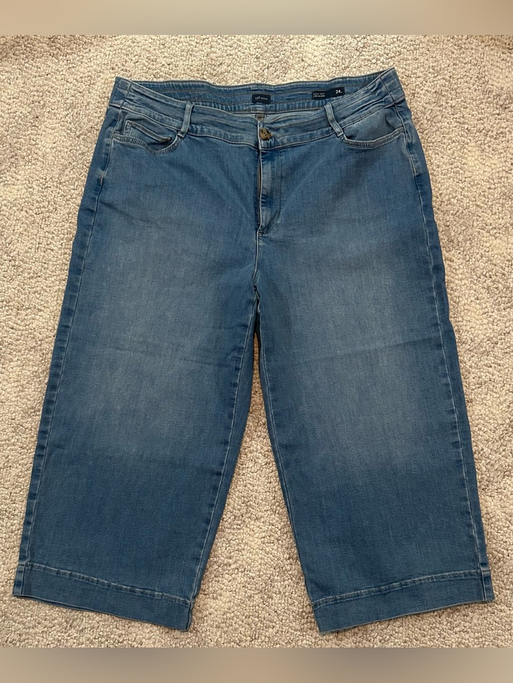 J.Jill High-Rise Wide Leg Crop Jeans, Stretch Waistband,  Size 24